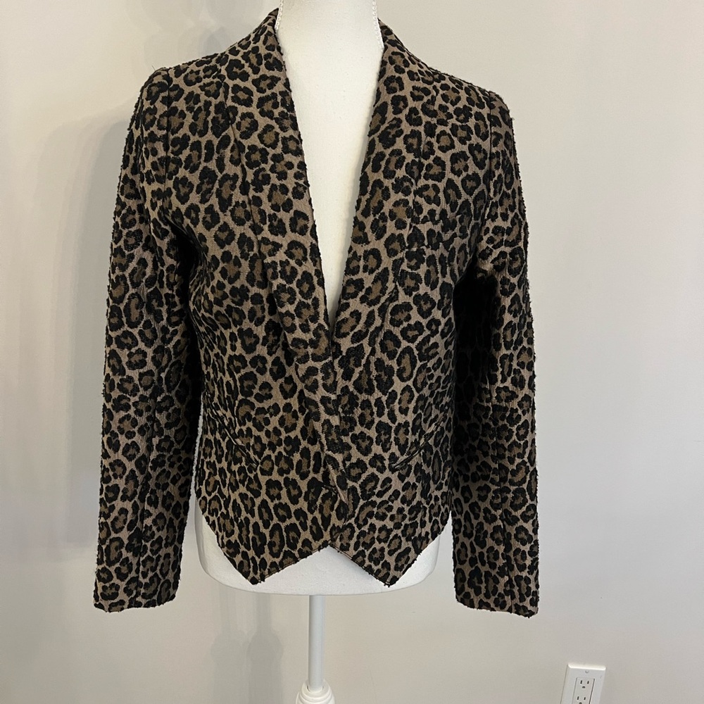 Smythe Leopard Print Crop Blazer - Size 4
